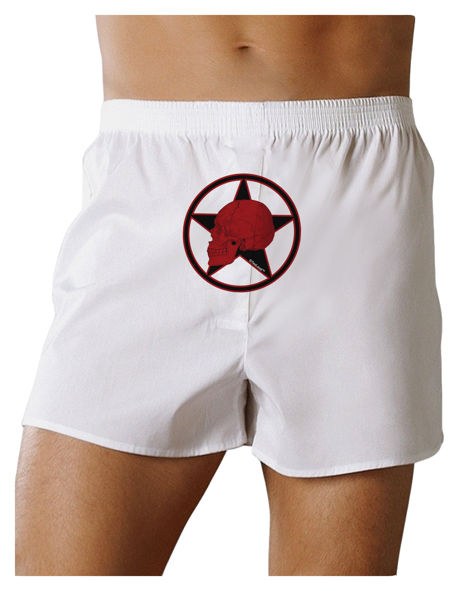 Blood Red Skull Front Print Boxers Shorts by TooLoud-Boxer Shorts-TooLoud-White-Small-Davson Sales