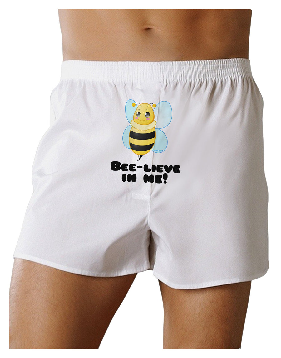 Bee-lieve In Me Front Print Boxer Shorts-Boxer Shorts-TooLoud-White-XX-Large-Davson Sales