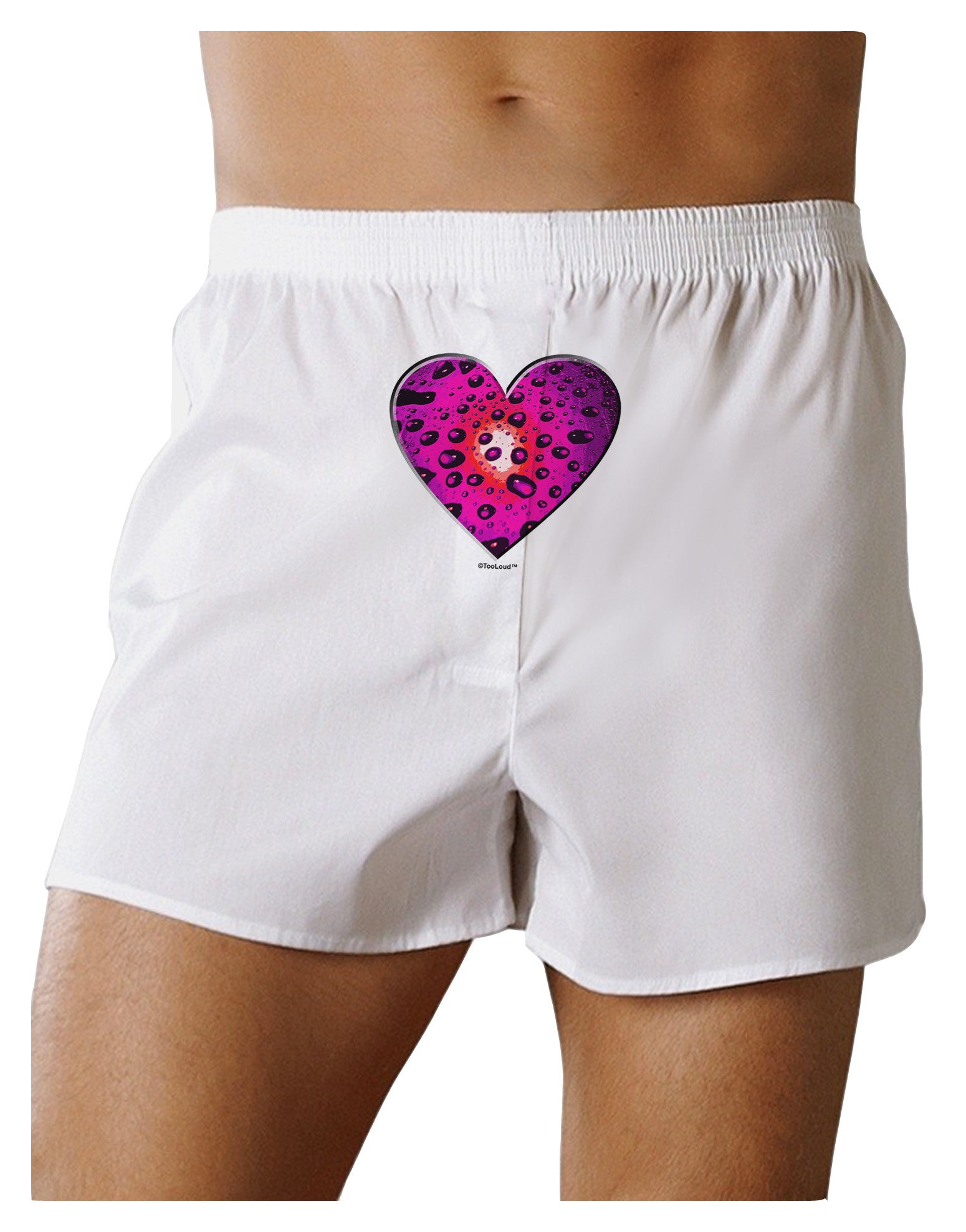 Water Droplet Heart Magenta Front Print Boxer Shorts by TooLoud-Boxer Shorts-TooLoud-White-Small-Davson Sales