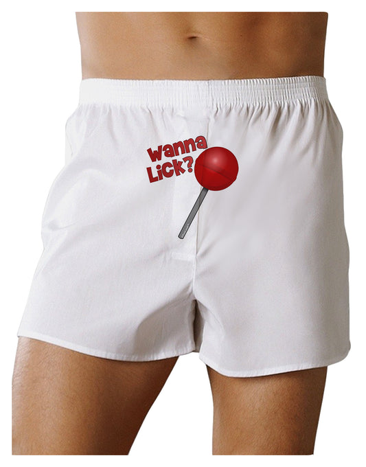 TooLoud Wanna Lick Lollipop Front Print Boxer Shorts-Boxer Shorts-TooLoud-White-Small-Davson Sales
