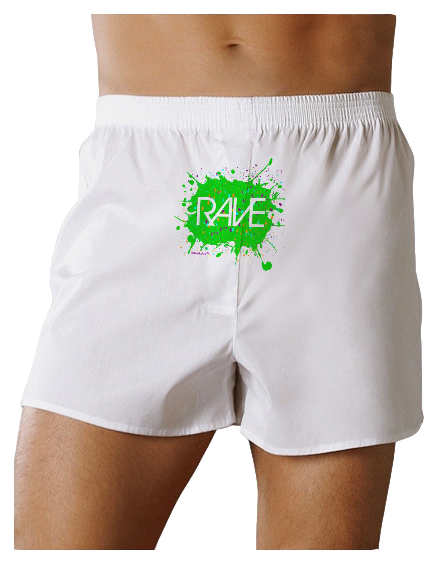 Rave Splatter Green Front Print Boxer Shorts-Boxer Shorts-TooLoud-White-Small-Davson Sales