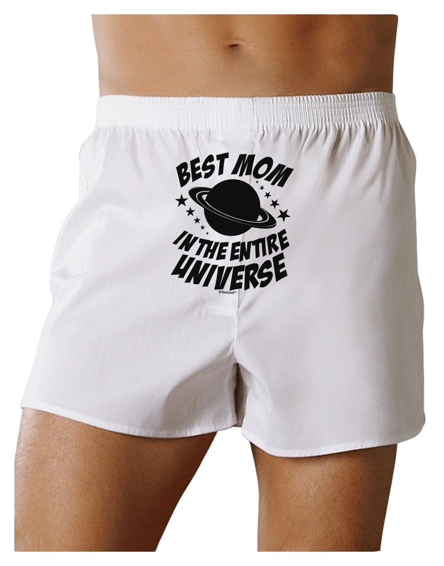 Best Mom in the Entire Universe Front Print Boxer Shorts by TooLoud-Boxer Shorts-TooLoud-White-Small-Davson Sales