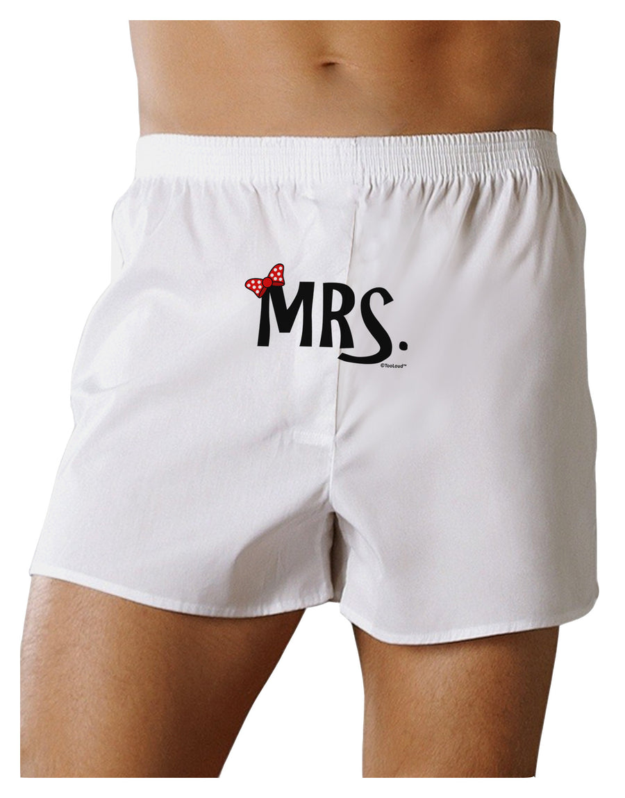 Matching Mr and Mrs Design - Mrs Bow Front Print Boxer Shorts by TooLoud-Boxer Shorts-TooLoud-White-Small-Davson Sales