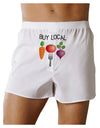 Buy Local - Vegetables Design Front Print Boxer Shorts-Boxer Shorts-TooLoud-White-Small-Davson Sales