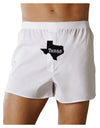 Texas - United States Shape Front Print Boxer Shorts by TooLoud-Boxer Shorts-TooLoud-White-Small-Davson Sales