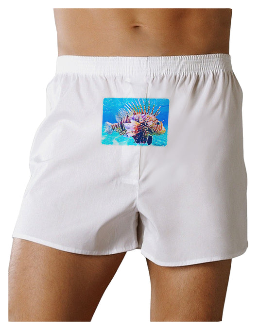 Lionfish in Watercolor Front Print Boxer Shorts by-Boxer Shorts-TooLoud-White-Small-Davson Sales