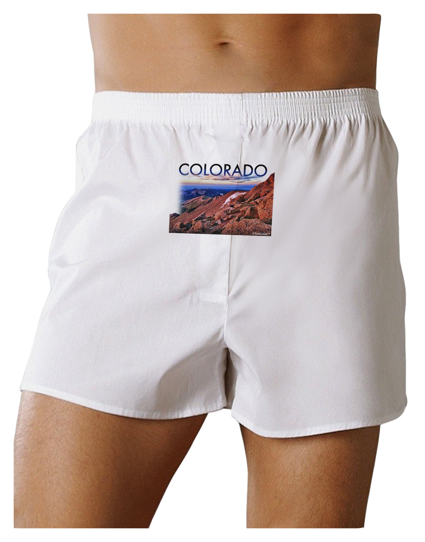 Colorado Mtn Sunset Cutout Front Print Boxer Shorts-Boxer Shorts-TooLoud-White-Small-Davson Sales