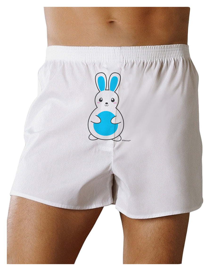 Cute Easter Bunny - Blue Front Print Boxer Shorts by TooLoud-Boxer Shorts-TooLoud-White-Small-Davson Sales