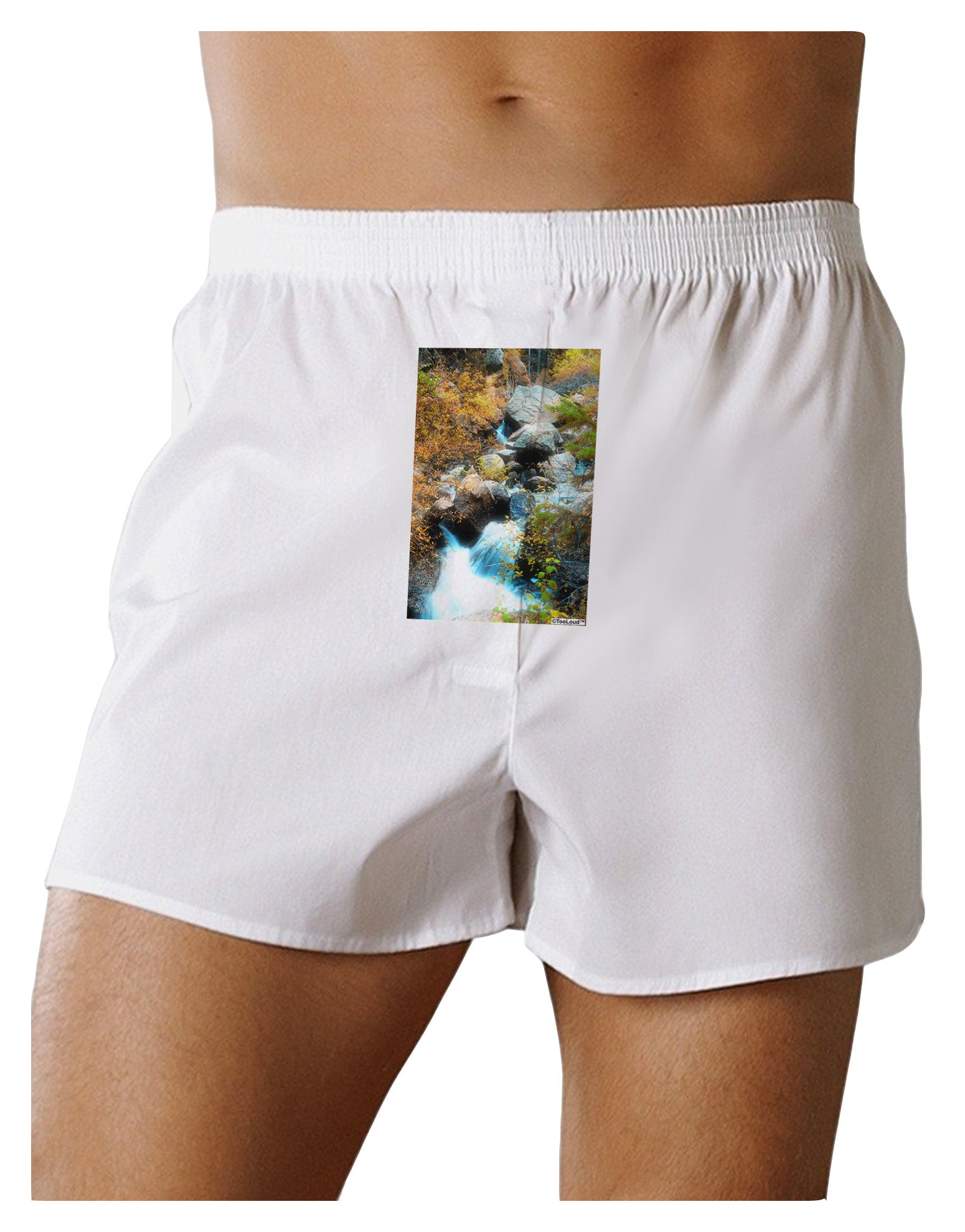 Rockies Waterfall Front Print Boxer Shorts-Boxer Shorts-TooLoud-White-Small-Davson Sales