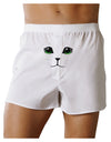 Green-Eyed Cute Cat Face Front Print Boxer Shorts-Boxer Shorts-TooLoud-White-Small-Davson Sales