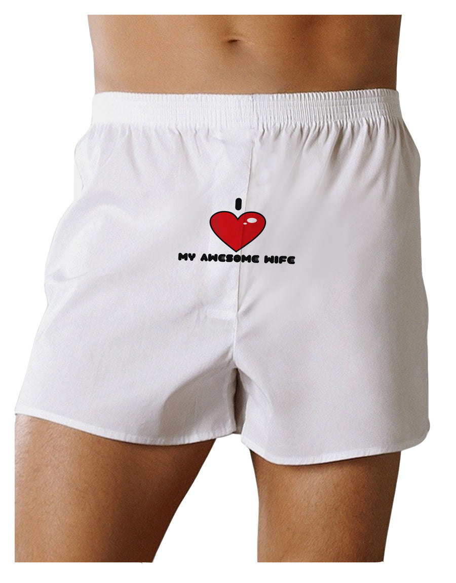 I Heart My Awesome Wife Front Print Boxers Shorts by TooLoud-TooLoud-White-Small-Davson Sales