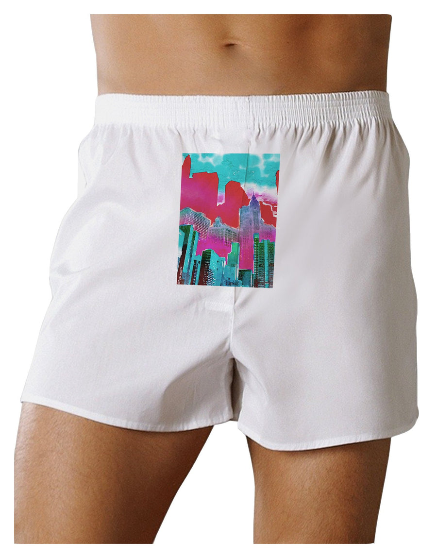 Chicago Abstract 2 Watercolor Front Print Boxer Shorts-Boxer Shorts-TooLoud-White-XX-Large-Davson Sales