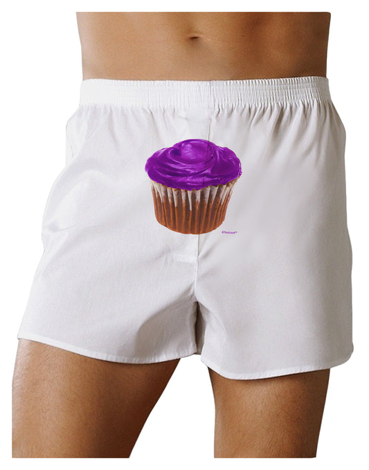 Giant Bright Purple Cupcake Front Print Boxer Shorts by TooLoud-Boxer Shorts-TooLoud-White-Small-Davson Sales