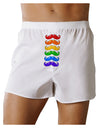 Colorful Rainbow Mustaches Front Print Boxer Shorts-Boxer Shorts-TooLoud-White-Small-Davson Sales