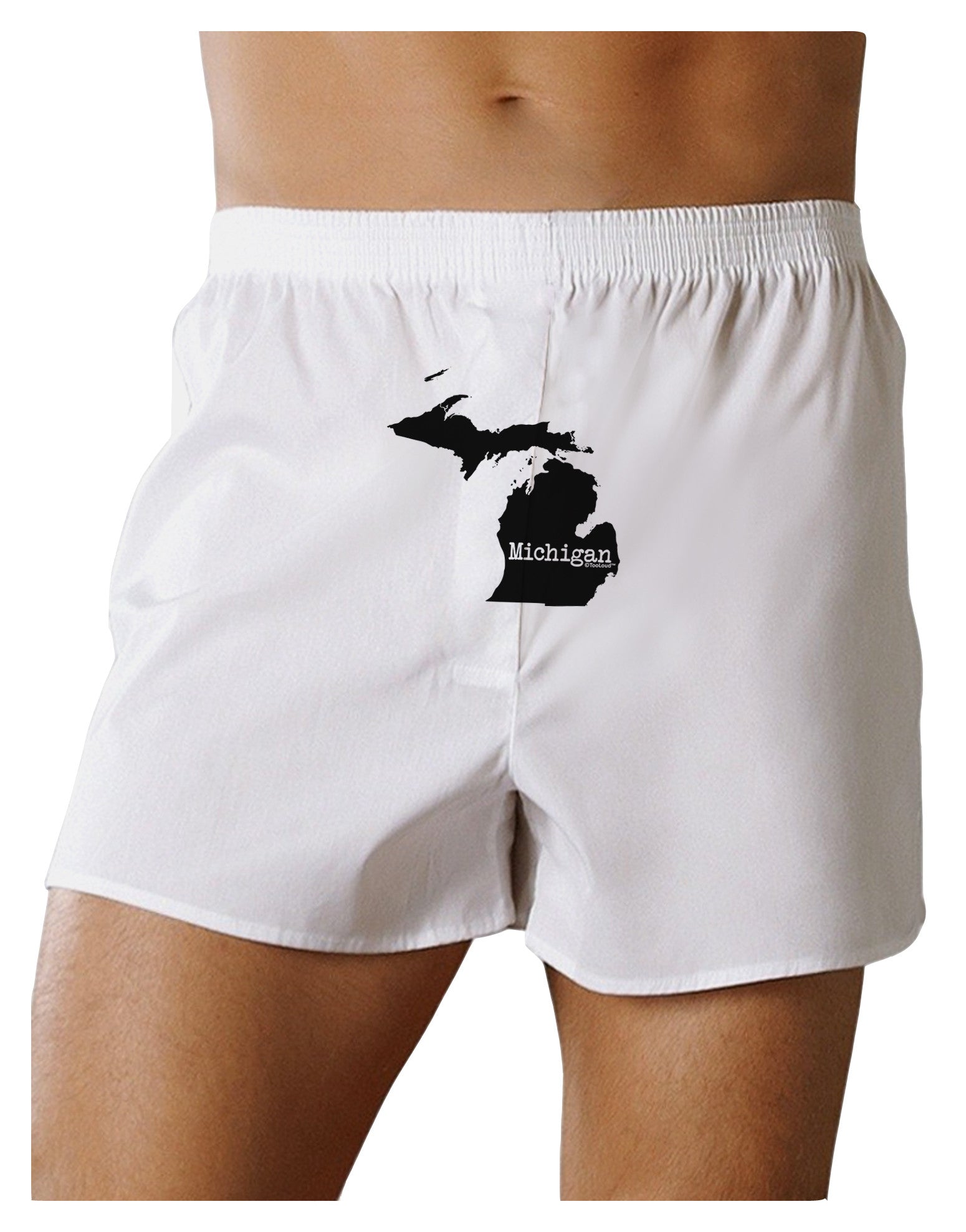 Michigan - United States Shape Front Print Boxer Shorts-Boxer Shorts-TooLoud-White-Small-Davson Sales