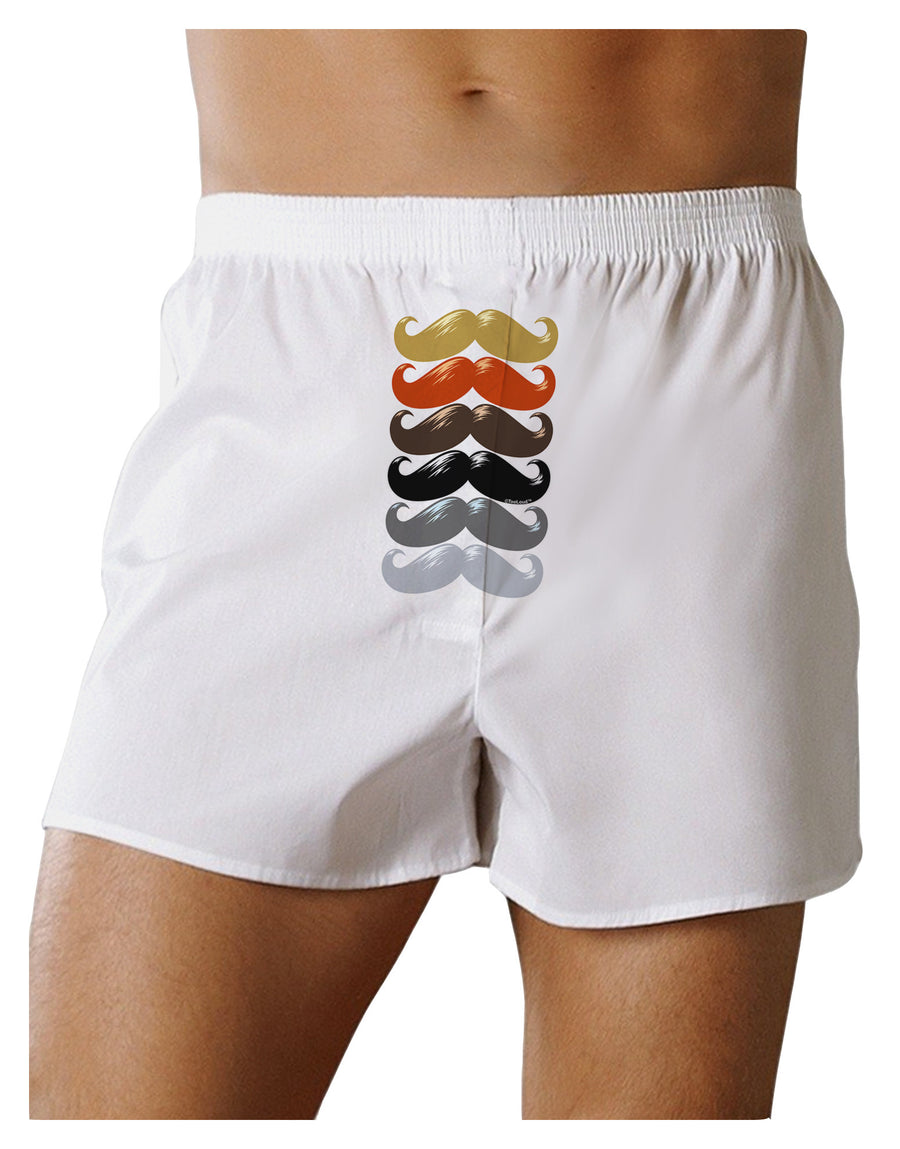 Natural Mustache Rainbow Front Print Boxer Shorts-Boxer Shorts-TooLoud-White-Small-Davson Sales