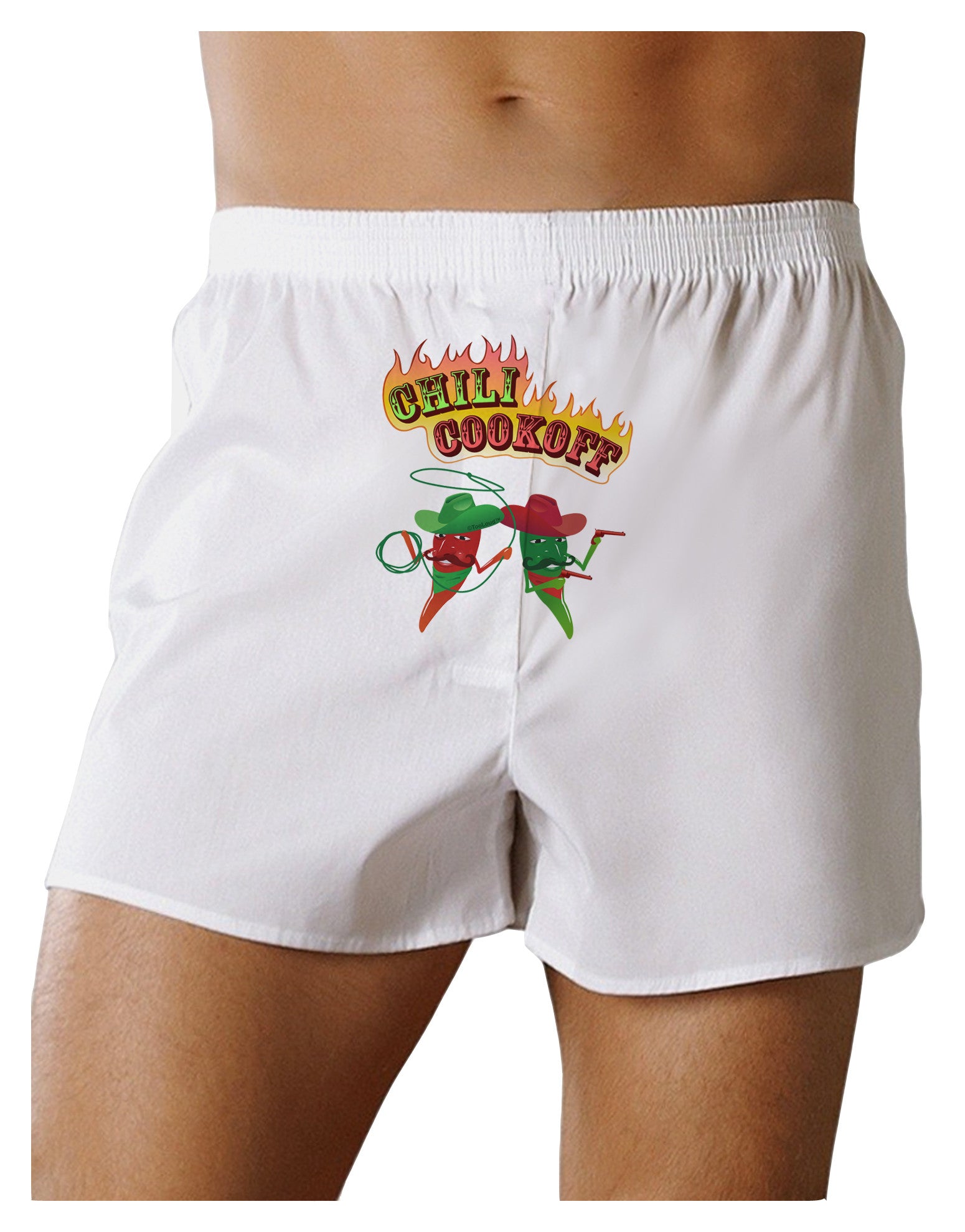 Cowboy Chili Cookoff Front Print Boxer Shorts-Boxer Shorts-TooLoud-White-Small-Davson Sales