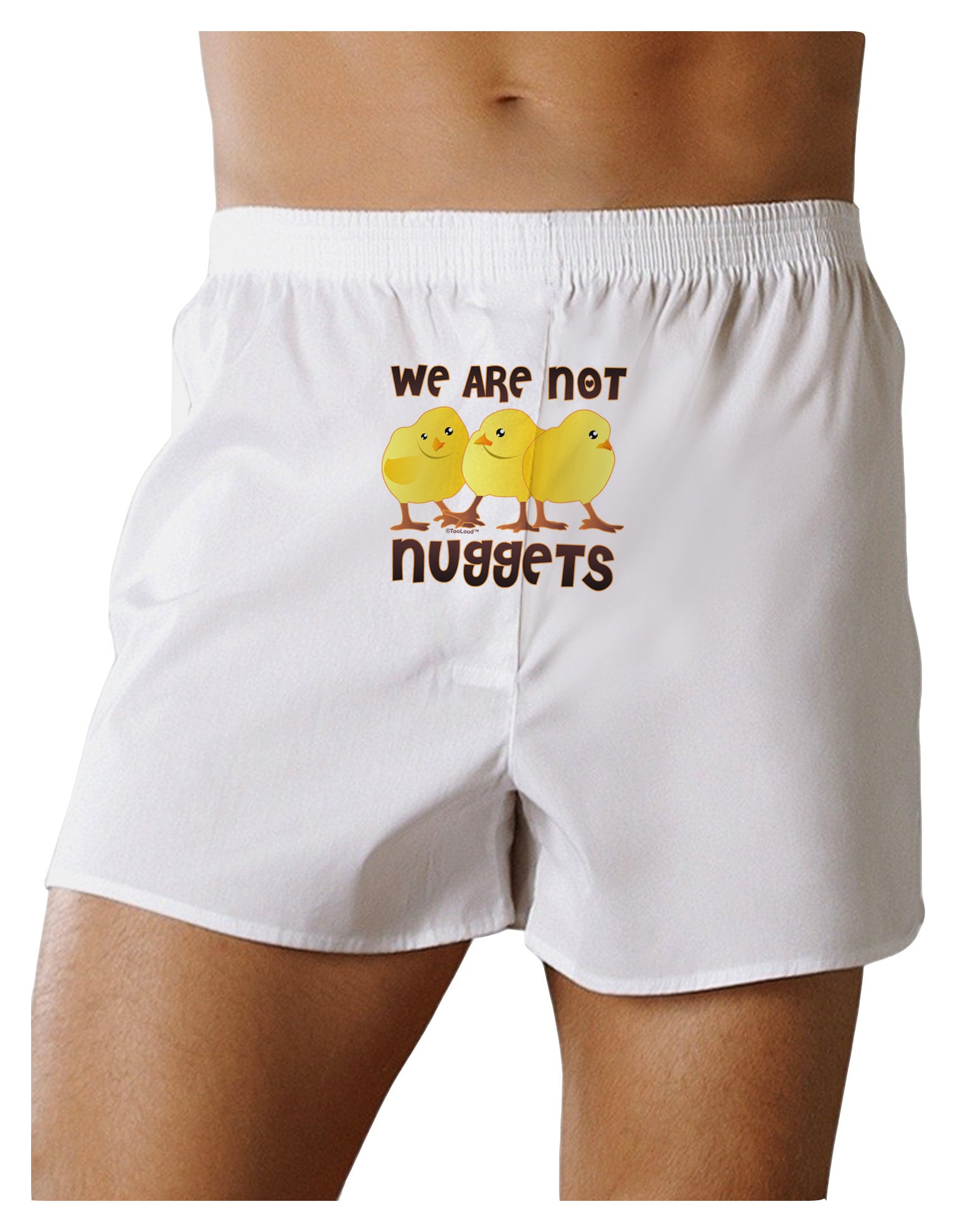 TooLoud We Are Not Nuggets Front Print Boxer Shorts-Boxer Shorts-TooLoud-White-Small-Davson Sales