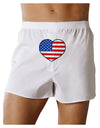 American Flag Heart Design Front Print Boxer Shorts by TooLoud-Boxer Shorts-TooLoud-White-Small-Davson Sales