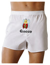 Queen Bee Text 2 Front Print Boxer Shorts-Boxer Shorts-TooLoud-White-Small-Davson Sales