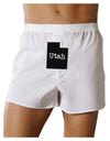 Utah - United States Shape Front Print Boxer Shorts by TooLoud-Boxer Shorts-TooLoud-White-Small-Davson Sales