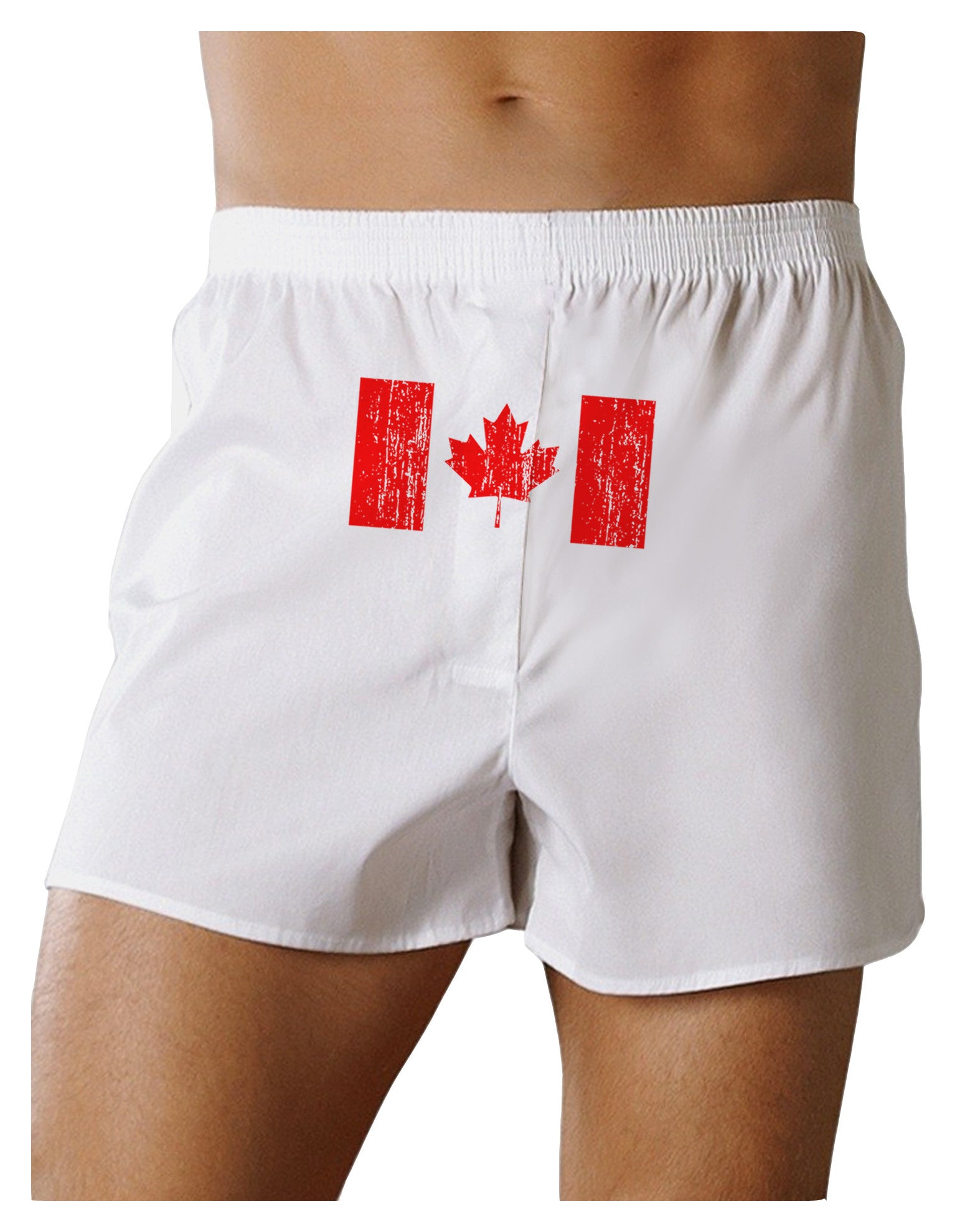 Distressed Canadian Flag Maple Leaf Front Print Boxer Shorts-Boxer Shorts-TooLoud-White-Small-Davson Sales