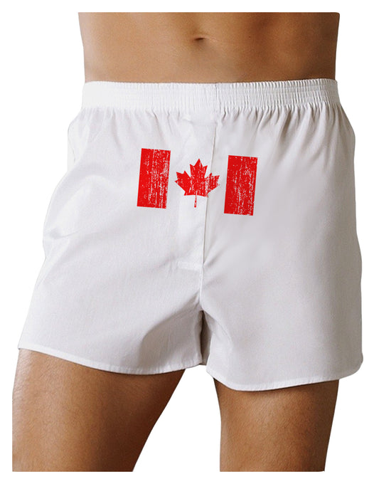Distressed Canadian Flag Maple Leaf Front Print Boxer Shorts-Boxer Shorts-TooLoud-White-Small-Davson Sales