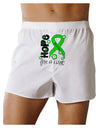 Hope for a Cure - Lime Green Ribbon Lyme Disease - Flowers Front Print Boxer Shorts-Boxer Shorts-TooLoud-White-Small-Davson Sales