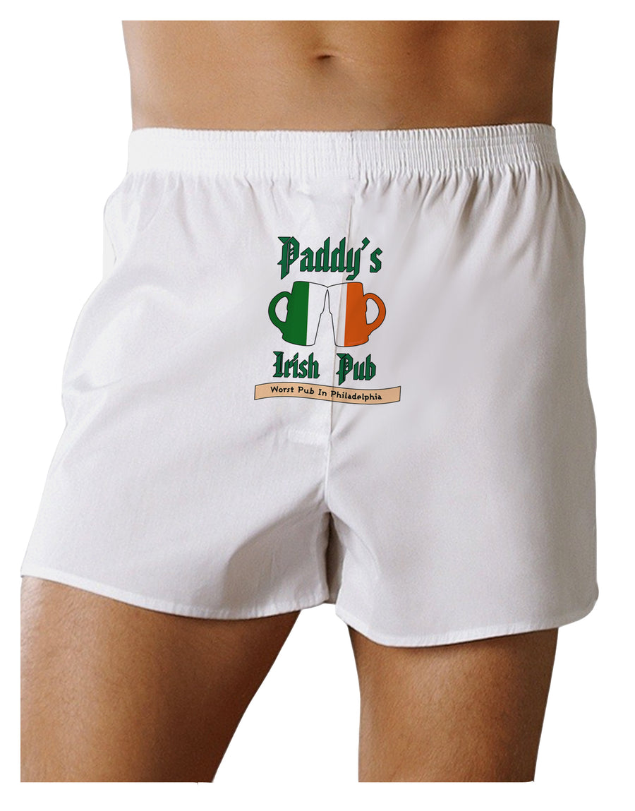 Paddy's Irish Pub Front Print Boxers Shorts by TooLoud-Clothing-TooLoud-White-Small-Davson Sales