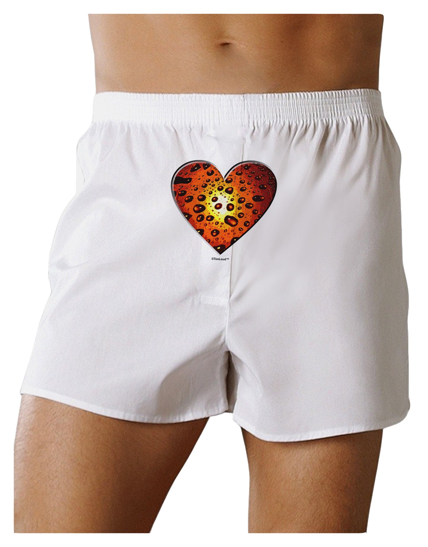 Water Droplet Heart Orange Front Print Boxer Shorts by TooLoud-Boxer Shorts-TooLoud-White-Small-Davson Sales