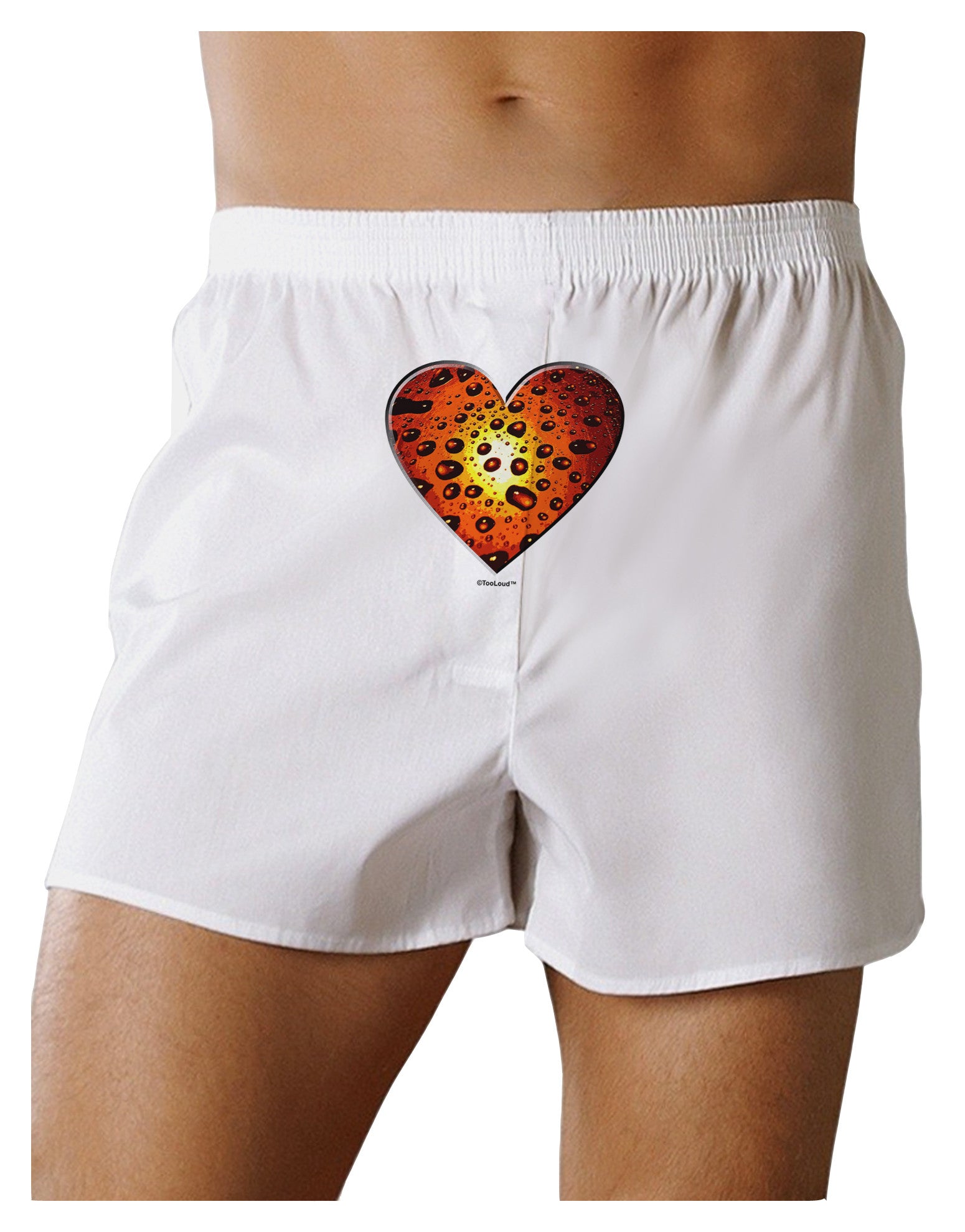 Water Droplet Heart Orange Front Print Boxer Shorts by TooLoud-Boxer Shorts-TooLoud-White-Small-Davson Sales