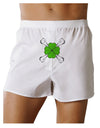 Clover and Crossbones Front Print Boxers Shorts by TooLoud-TooLoud-White-Small-Davson Sales