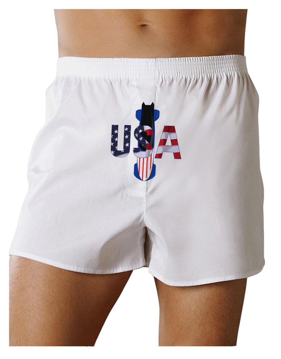 USA Bobsled Front Print Boxers Shorts by TooLoud-Boxer Shorts-TooLoud-White-Small-Davson Sales