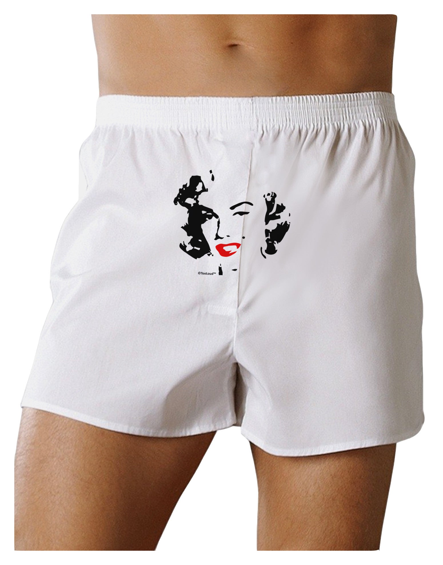 Marilyn Monroe Cutout Design Red Lips Front Print Boxer Shorts by TooLoud-Boxer Shorts-TooLoud-White-Small-Davson Sales