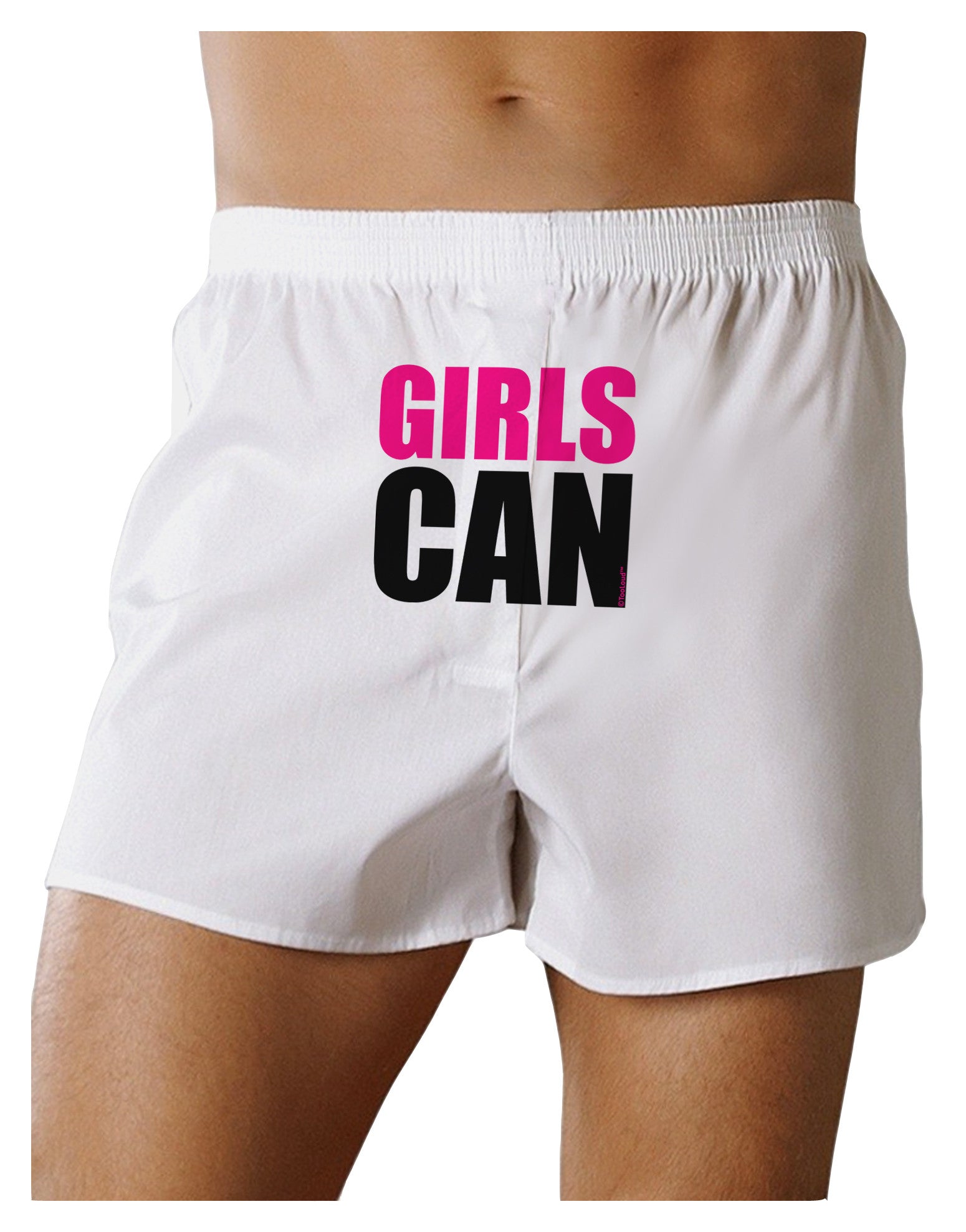 Girls Can Front Print Boxer Shorts by TooLoud-Boxer Shorts-TooLoud-White-Small-Davson Sales
