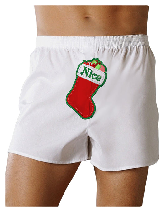 Nice Stocking Cute Christmas Front Print Boxer Shorts-Boxer Shorts-TooLoud-White-Small-Davson Sales