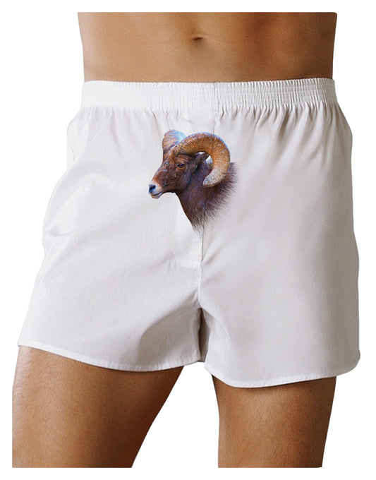 Majestic Bighorn Ram Front Print Boxer Shorts-Boxer Shorts-TooLoud-White-Small-Davson Sales