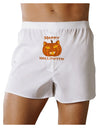 Cat-O-Lantern With Text Front Print Boxer Shorts-Boxer Shorts-TooLoud-White-XX-Large-Davson Sales