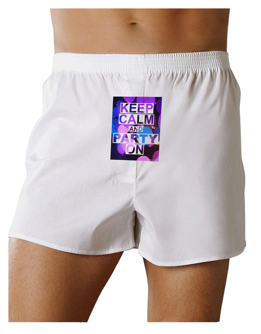 Keep Calm - Party Balloons Front Print Boxer Shorts-Boxer Shorts-TooLoud-White-Small-Davson Sales