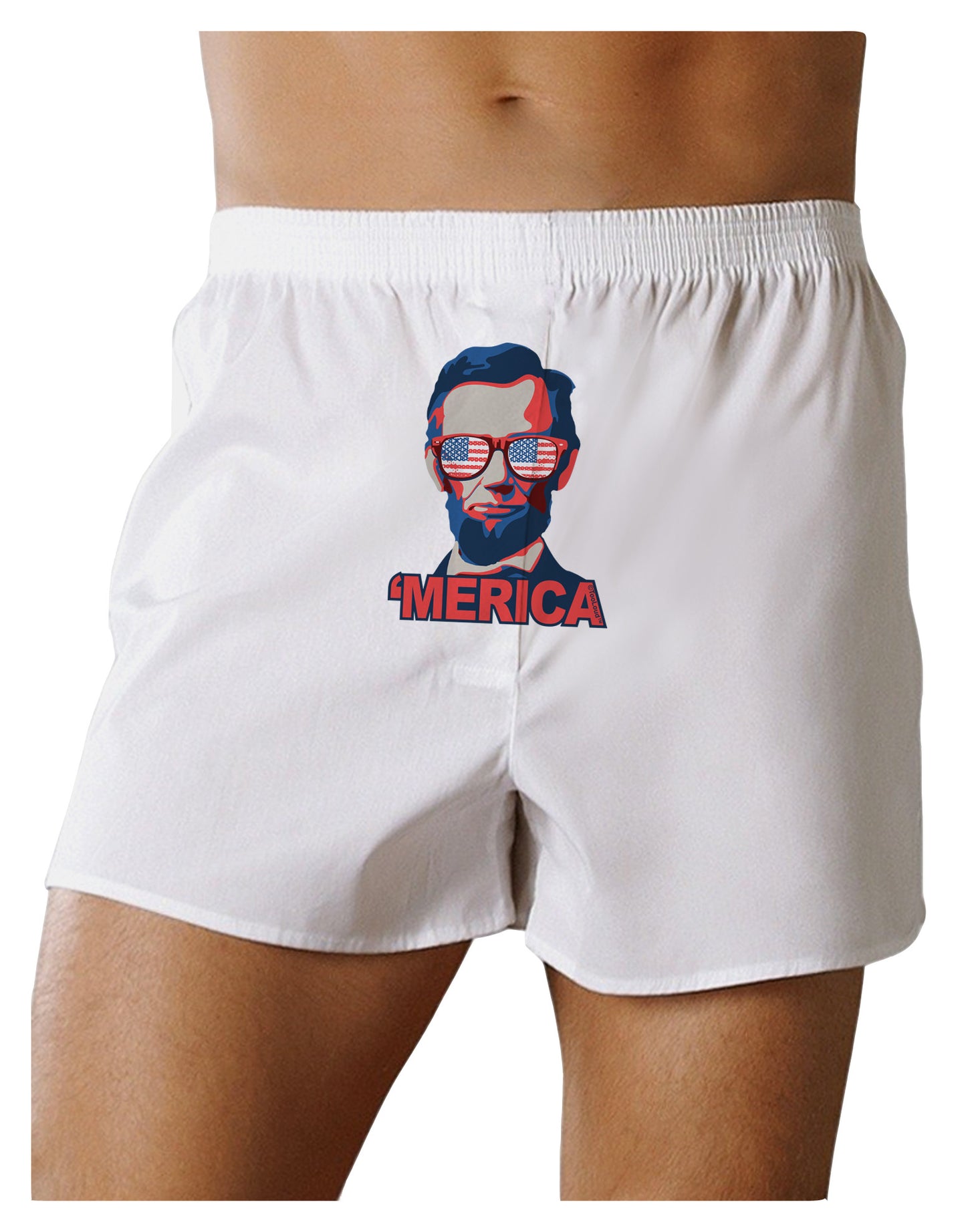 Lincoln Merica Front Print Boxer Shorts-Boxer Shorts-TooLoud-White-Small-Davson Sales