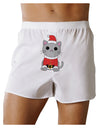 Mr. Whiskerton Santa Suit - Christmas Front Print Boxers Shorts by TooLoud-Boxer Shorts-TooLoud-White-Small-Davson Sales