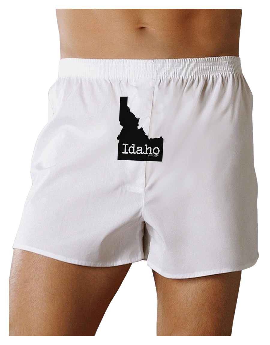 Idaho - United States Shape Front Print Boxers Shorts by TooLoud-Boxer Shorts-TooLoud-White-Small-Davson Sales