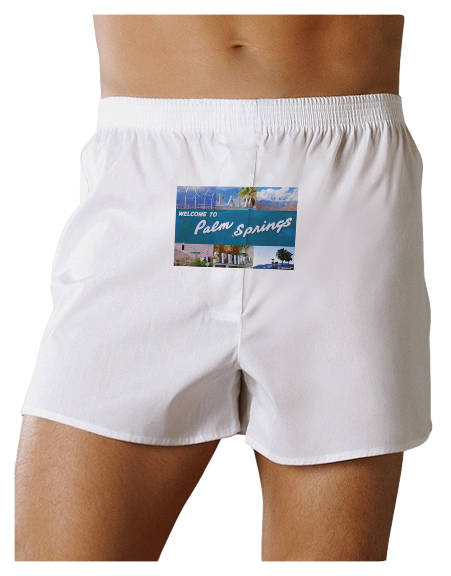 TooLoud Welcome to Palm Springs Collage Front Print Boxer Shorts-Boxer Shorts-TooLoud-White-Small-Davson Sales