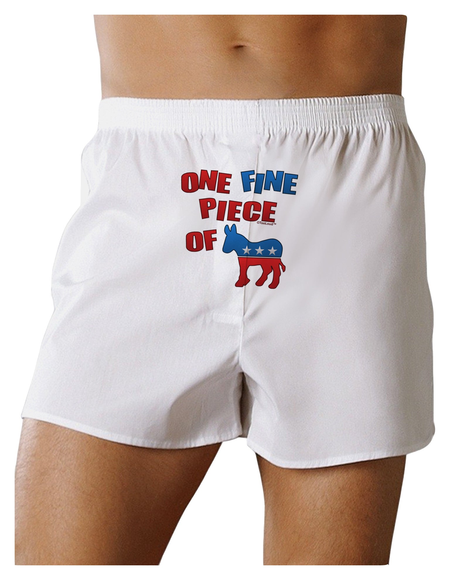 One Fine Piece Of - Democrat Front Print Boxer Shorts-Boxer Shorts-TooLoud-White-Small-Davson Sales