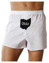 Ohio - United States Shape Front Print Boxers Shorts by TooLoud-Boxer Shorts-TooLoud-White-Small-Davson Sales