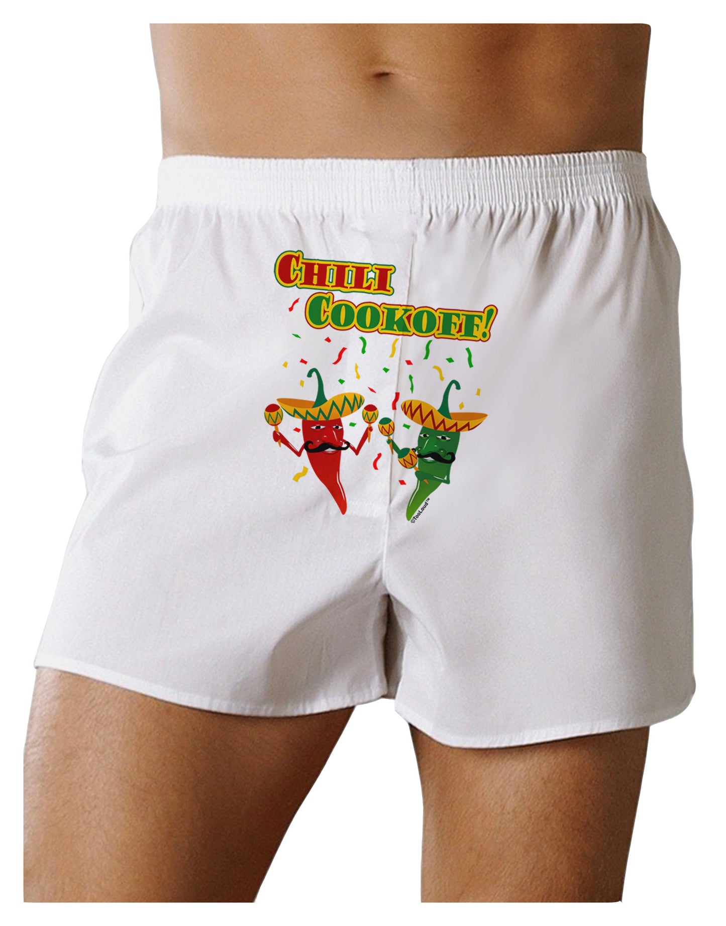 Chili Cookoff! Chile Peppers Front Print Boxer Shorts-Boxer Shorts-TooLoud-White-Small-Davson Sales