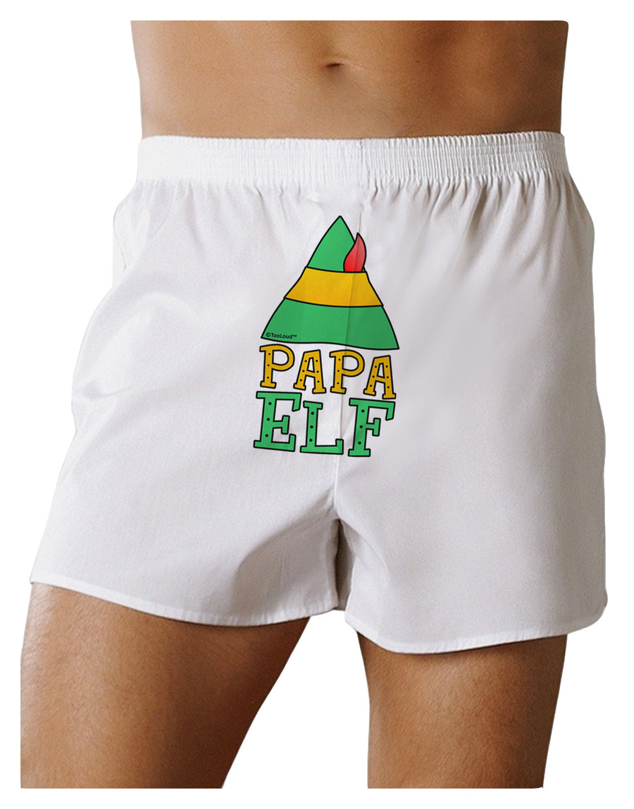 Matching Christmas Design - Elf Family - Papa Elf Front Print Boxer Shorts-Boxer Shorts-TooLoud-White-Small-Davson Sales