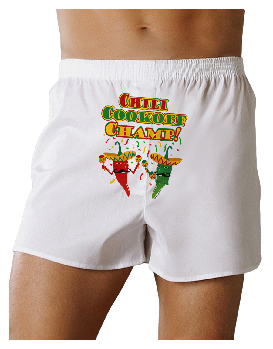 Chili Cookoff Champ! Chile Peppers Front Print Boxer Shorts-Boxer Shorts-TooLoud-White-Small-Davson Sales