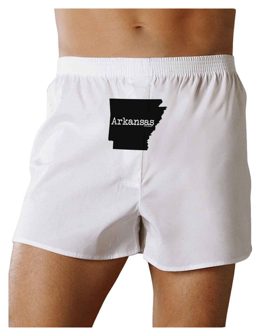 Arkansas - United States Shape Front Print Boxer Shorts by TooLoud-Boxer Shorts-TooLoud-White-Small-Davson Sales