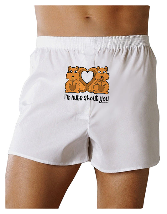 Cute Squirrels - I'm Nuts About You Front Print Boxer Shorts by TooLoud-Boxer Shorts-TooLoud-White-Small-Davson Sales